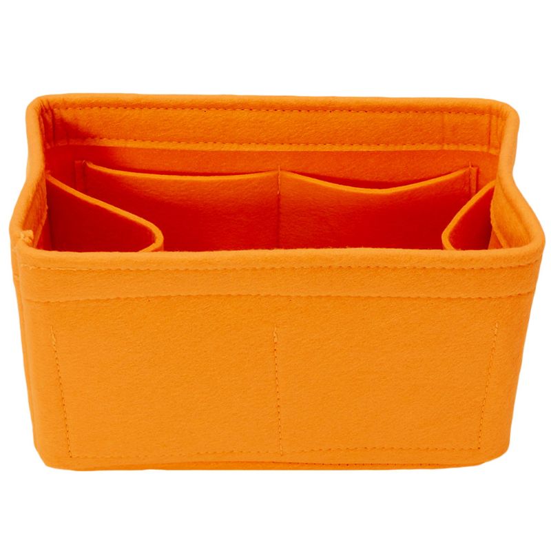 Bolsa de fieltro, bolsa de maquillaje, organizador, bolsa interior de viaje, bolsa de almacenamiento de bolsas cosméticas portátil LX9F: Naranja / M