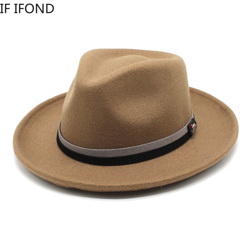 Classic Soft Wool Felt Fedora For Men Women Autumn Winter Retro Trilby Jazz Hat Curved Brim Dress Hat
