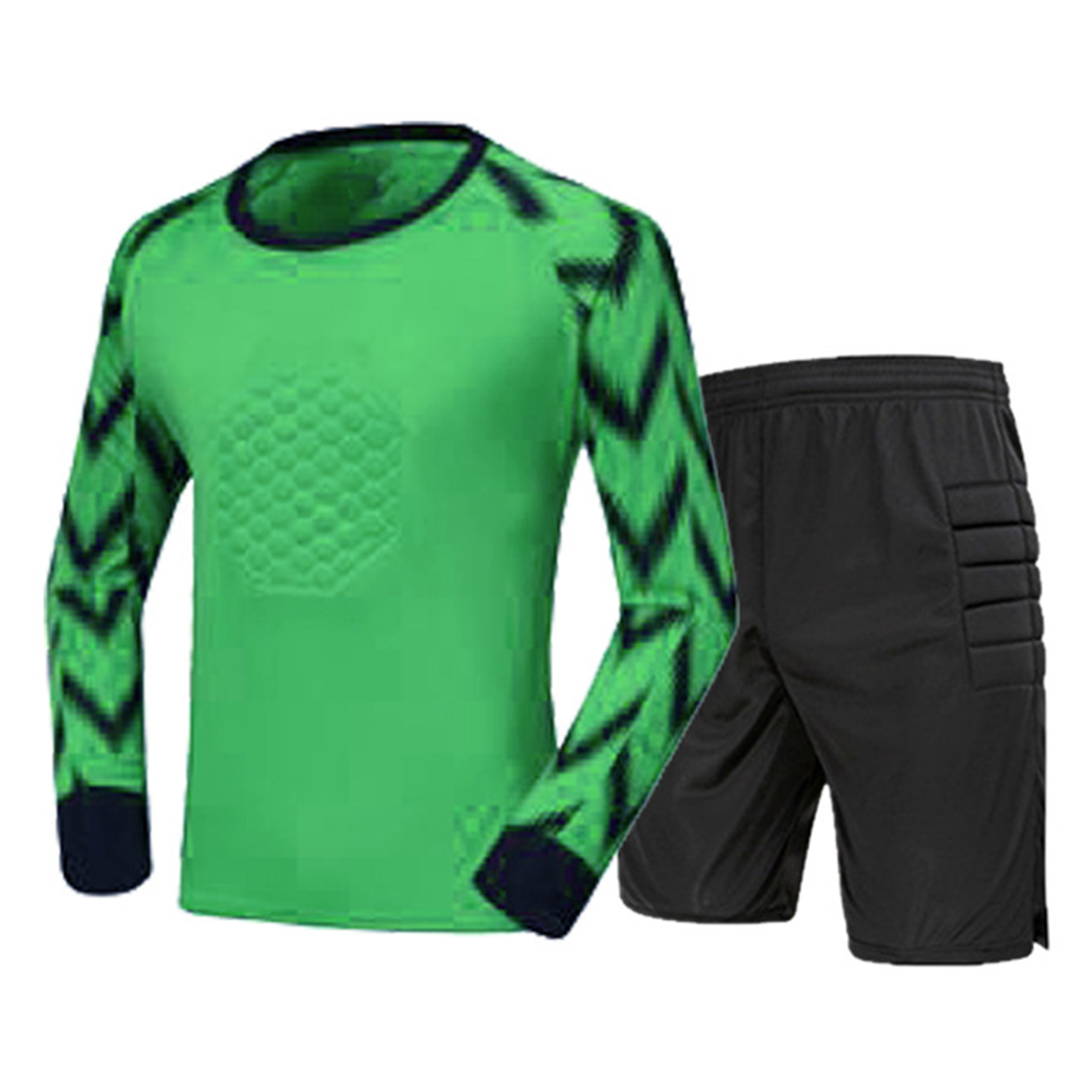 Kids Boys Soccer Goalkeeper Outfit Football Basketball Game Training Uniform Long Sleeve Soft Padded Top with Shorts Sportswear: S / Beige
