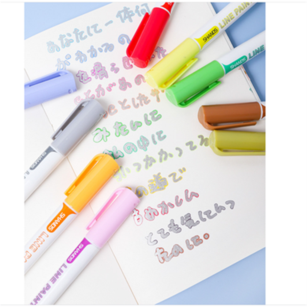 12Pcs Outline Metallic Marker Pens, Permanent Double Paint Marker Pen