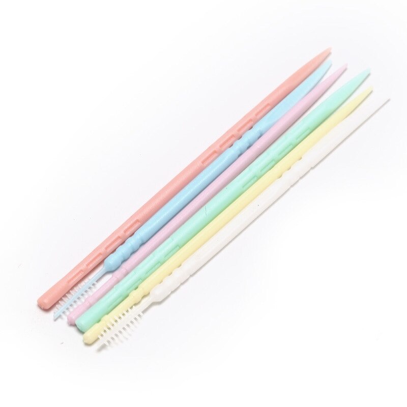 40 stk./æske interdental tandstikker børste dobbelthoved tandtråd børste tænder stick tandpleje mundpleje tandstikker tandtråd pick sal