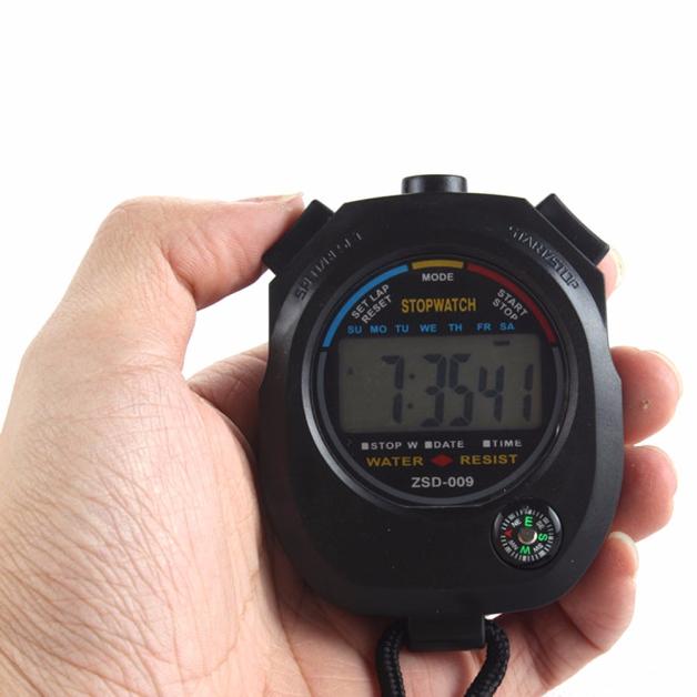 Zwarte Keuken Timers Multifunctionele Digitale Sport Timer Waterdichte Digitale Lcd Stopwatch Chronograaf Timer Teller Sport Alarm