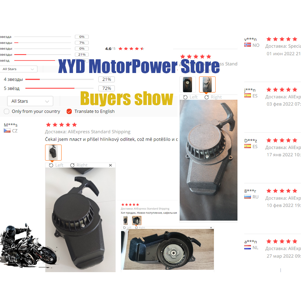Minimoto lett dra starter til 2 takts 47cc 49cc motor lommesykkel mini moto skitt sykkel krysser låve atv quad