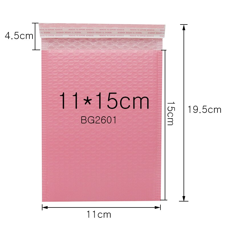 100 stuks schuim enveloppen zelfklevende mailers gevoerde enveloppen met bubbels verzendzak pakketten tas roze: 1115cm