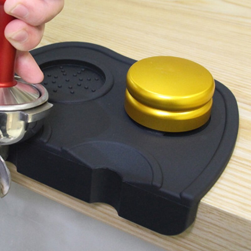 Base de soporte para cafetera, Base de soporte para Espresso, almohadilla de esquina Flexible antideslizante, herramienta negra para Bar o café Barista
