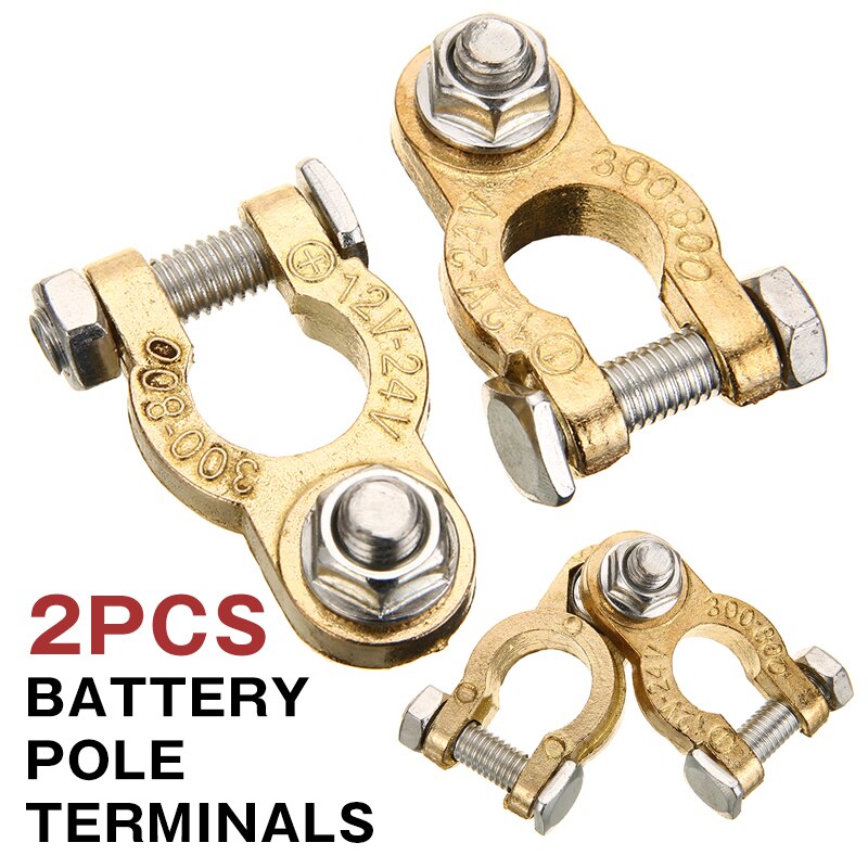 2pcs Universal Battery Pole Terminals Positive Negative Car Battery Terminals Clamp Connector For Auto Motor Vehicle
