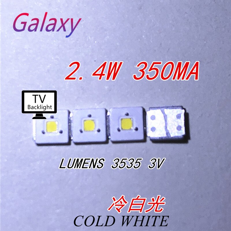 Original 50PCS LUMENS LED 3535 Light Beads Cool white High Power 2.4W 3V For LED LCD TV Backlight Applicatio