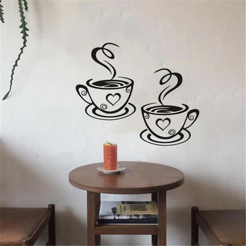 Vivid Coffee Restaurant Decoration wall Sticker decals home decorations kitchen wall art diy sticker Poster Mural: 2