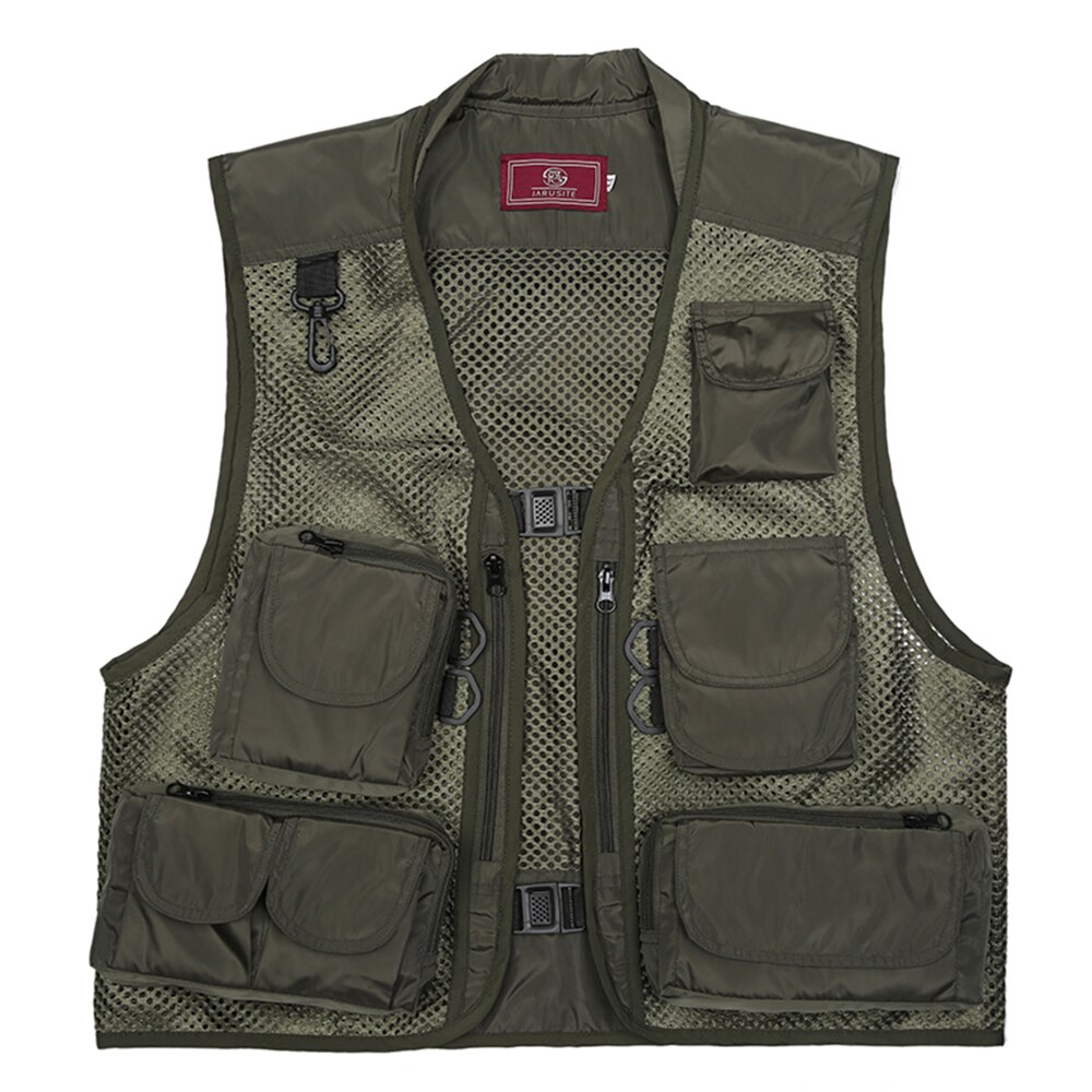 Outdoor Sport Fishing Life Vest Men Breathable Swimming Life Jacket Safety Waistcoat Survival Utility Vest Buoyancy Waistcoat: Army green / XL