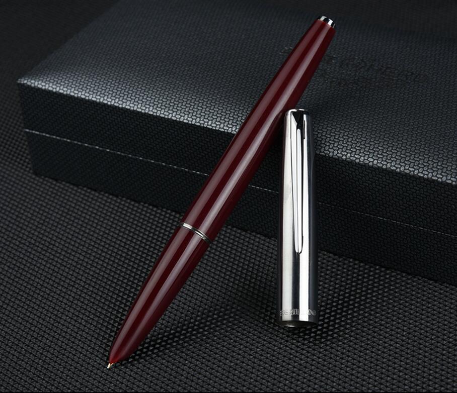! Bolígrafo estilográfico Original Hero 100, caja de lujo, , bolígrafo de escritura de negocios de Metal: Red