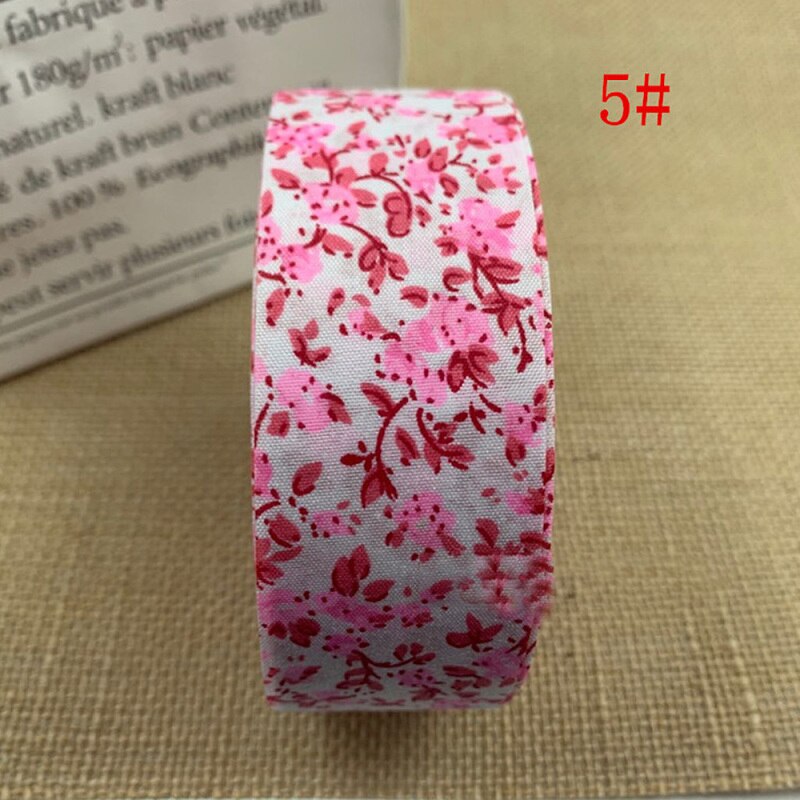 10 yardas de flores impresas algodón gasa telas borde cinta para manualidades de costura hágalo usted mismo diagonal encuadernación tela embalaje Decoración: 5