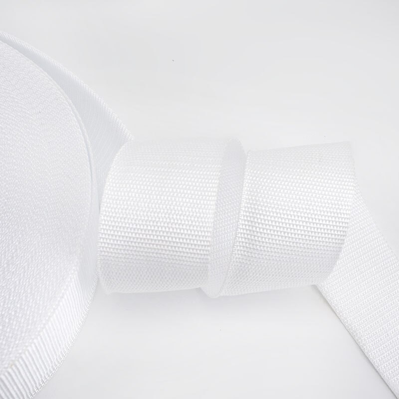 Meetee 5M 50Mm Polyester Nylon Pp Singels Lint Voor Strapping Gevlochten Tas Band Tape Kledingstuk Schoenen Singels Outdoor band RD206: White