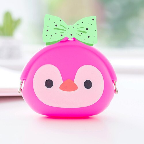 Silicone coin purse cartoon coin bag child wallet headset bag mini student small coin bag cute clutch bag: Purple 