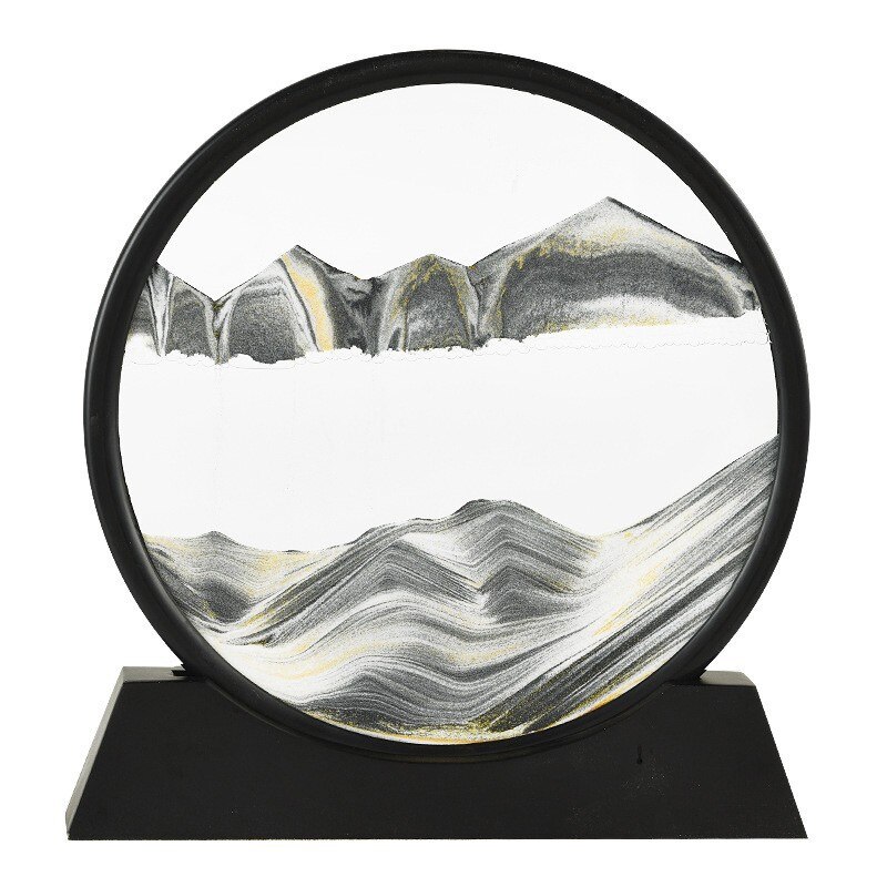 Sablier 3D avec étagère, paysage de sable profond, peinture de sable mouvant, image d&#39;art en mouvement, décoration de bureau pour la maison: B / 7 inch