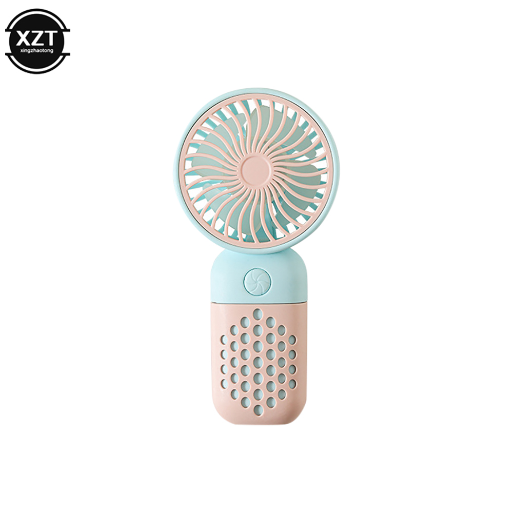Portable Mini Handheld Fan USB Charging Mute Pocket Fan Strong Winds for Summer Outside Travel Artifact: Blue