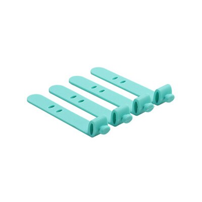 4 Pcs/lot Multipurpose Desktop Phone Cable Winder Earphone Clip Charger Organizer Management Wire Cord fixer Silicone Holder: 03 Blue