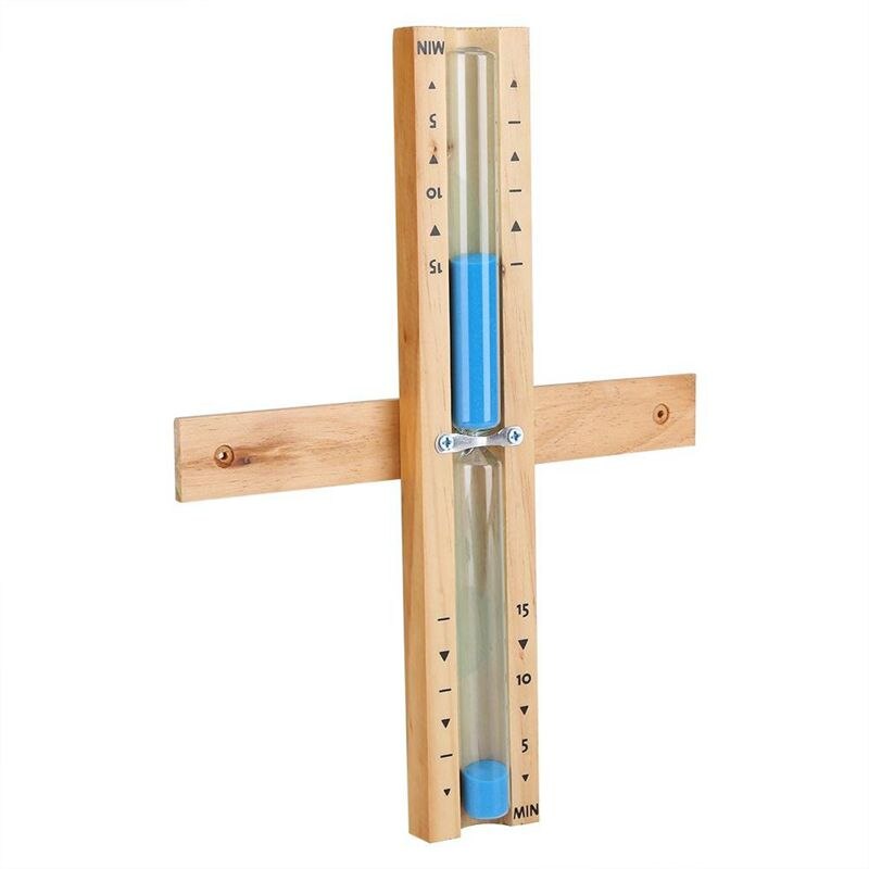 15 Minute Timer Sauna Hourglass Wall Rotating Sand Timer Countdown Clock 15 Minute (Blue)