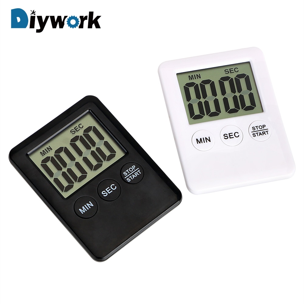 DIYWORK Kitchen Cooking Timer Thin Simple Alarm Clock Large LCD Digital Screen with Magnet