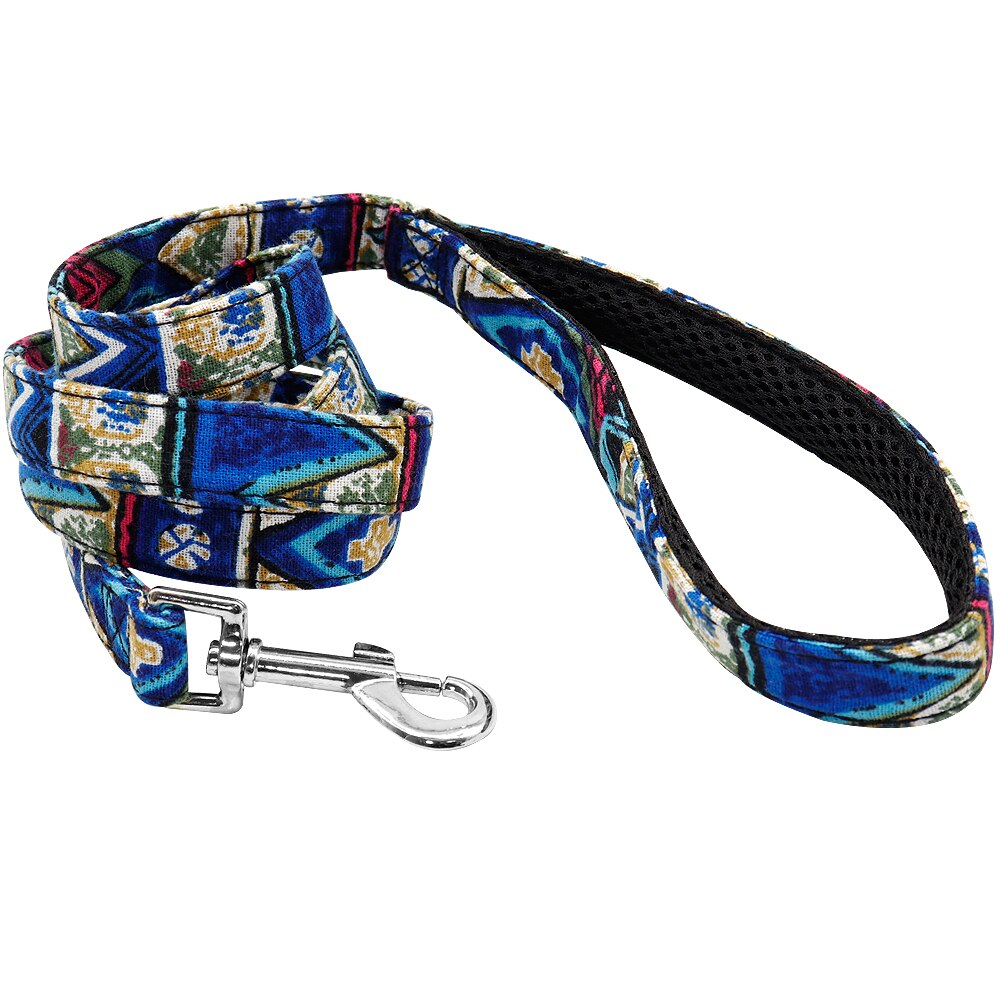 Laisse en Nylon pour chien, 150cm, imprimé coloré, corde de plomb, ceinture pour animaux domestiques, entraînement à la marche, carlin, bouledogue français: 013 Blue