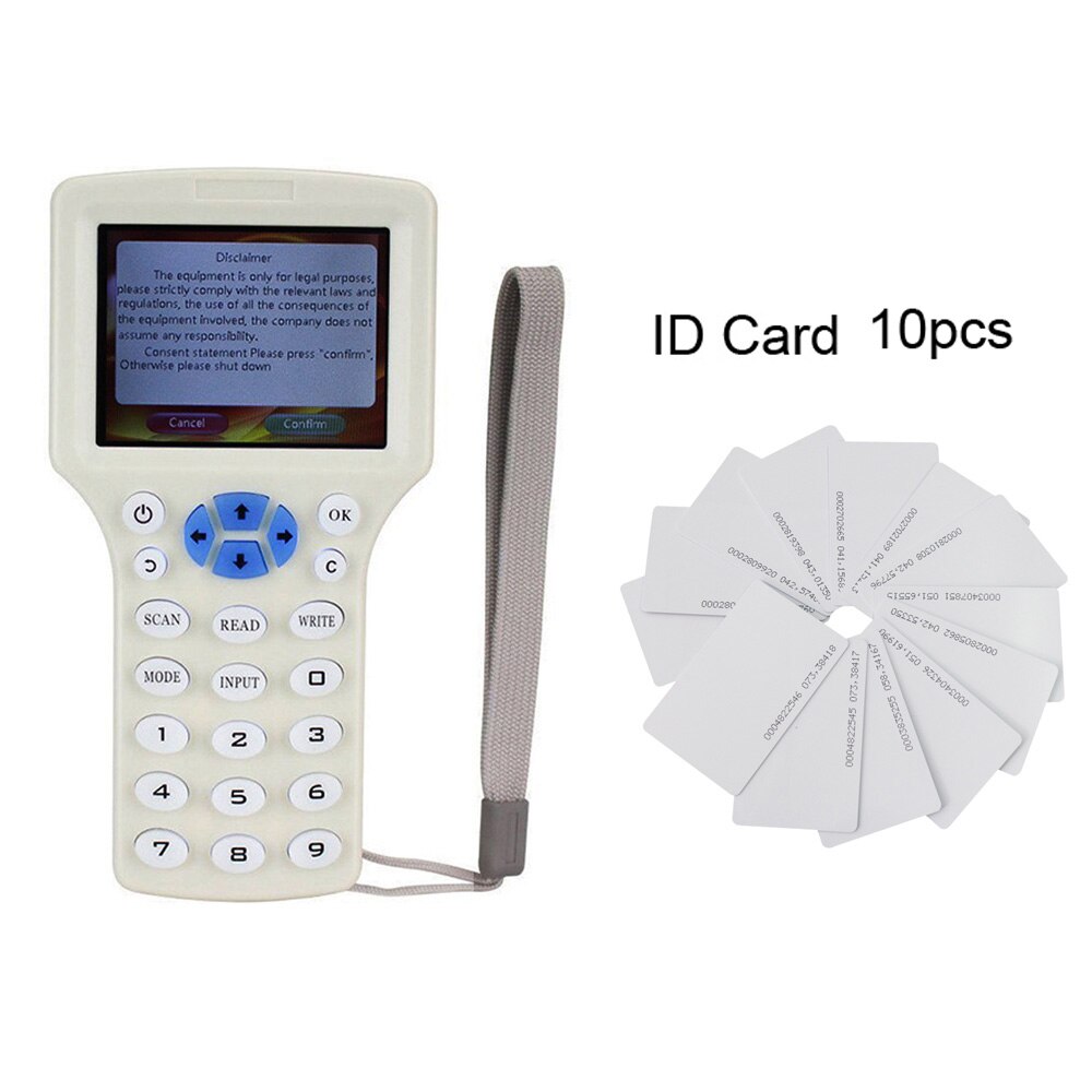 Rfid-kopieerapparaat, id-ic, fullband frequentielezer, schrijver, kopieerapparaat,  m1 mhz 13.56 duplicator, programmeur, usb, nfc, uid-tag, sleutelkaart: Schrijver 10 id kaart