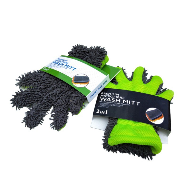 Detailer Voorkeur Eurow Microfiber Interieur & Exterieur Reiniging Handschoen Fijne langharige chenille vijf-vinger handschoenen