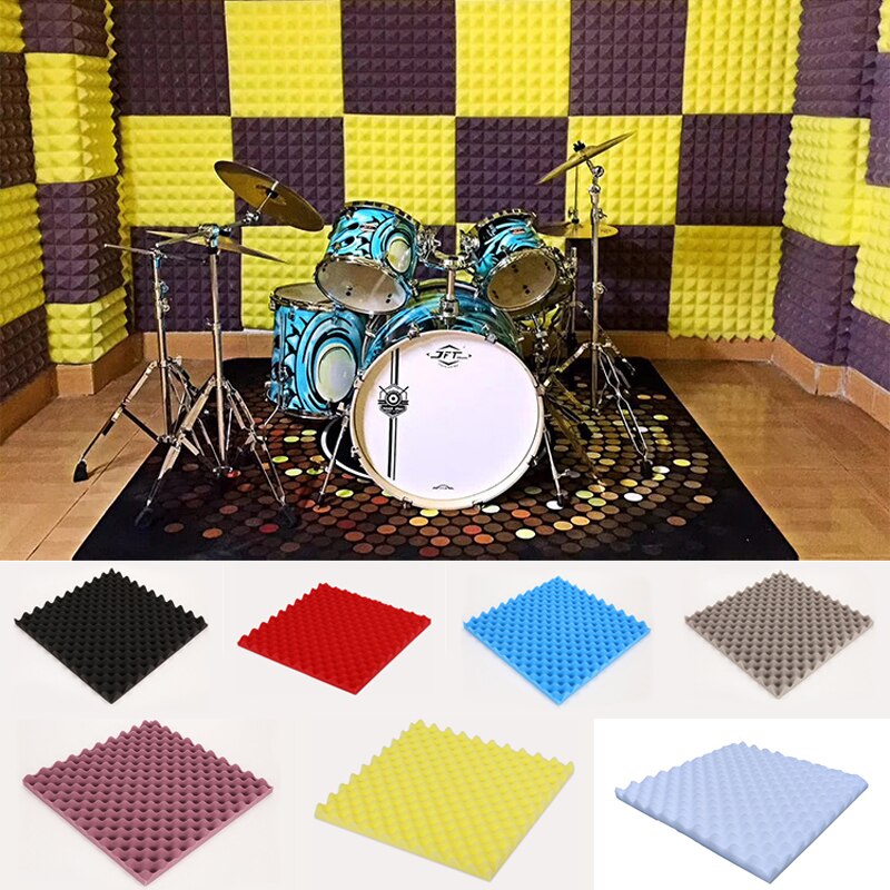 Soundproofing Foam Tiles High Density Acoustic Foam Sound-Absorbing Cotton KTV Audio Studio Room Home Egg Crate 30X30X2cm