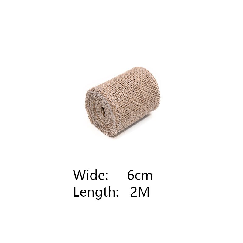 Säckväv band jute band 30cm naturligt vintage jute rep för att slå in rustikt dekorativt julband gör-det-själv heminredning: 6cm