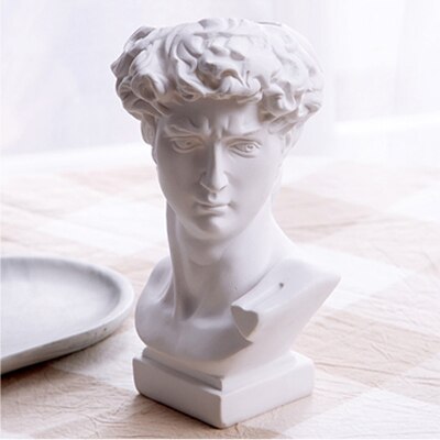 Chic Resin Artemis Sculpture Flower Vase Artist Statue Makeup Brush Holder Desktop Pen Pencil Cup: David