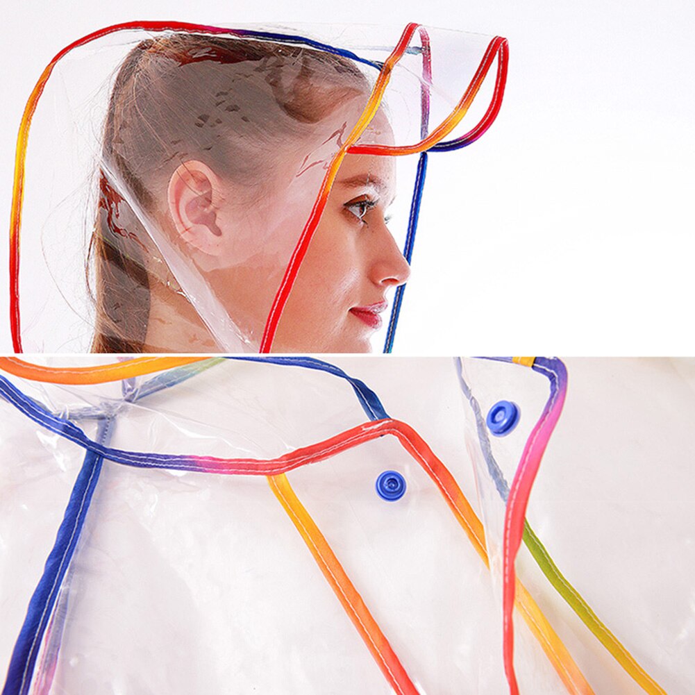 Women's Transparent Thicken Plastic Raincoat Travel Waterproof Rainwear Adult Poncho Outdoor Rain Coat