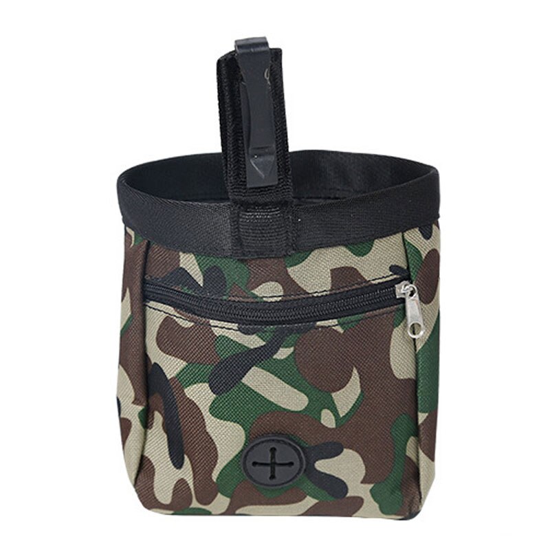 Grønn/rosa kjæledyr hund valp veske gå mat godbit snack bag smidighet agn treningslommer midje oppbevaring hold mat container bag: En