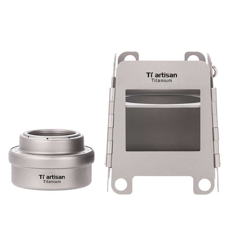 Camping Stove Alcohol/Spirit Stove 2 pcs Portable Pure Titanium Backpacking Stove Wood Burning Stoves for Picnic BBQ Camp Hiking: stove set 2pcs