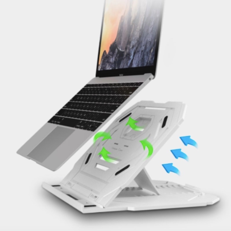 Laptop Stand Cooling Base Opvouwbare Laptop Beugel Tablet Ondersteuning Koeler Stands Holder Met Gratis Telefoon Houder