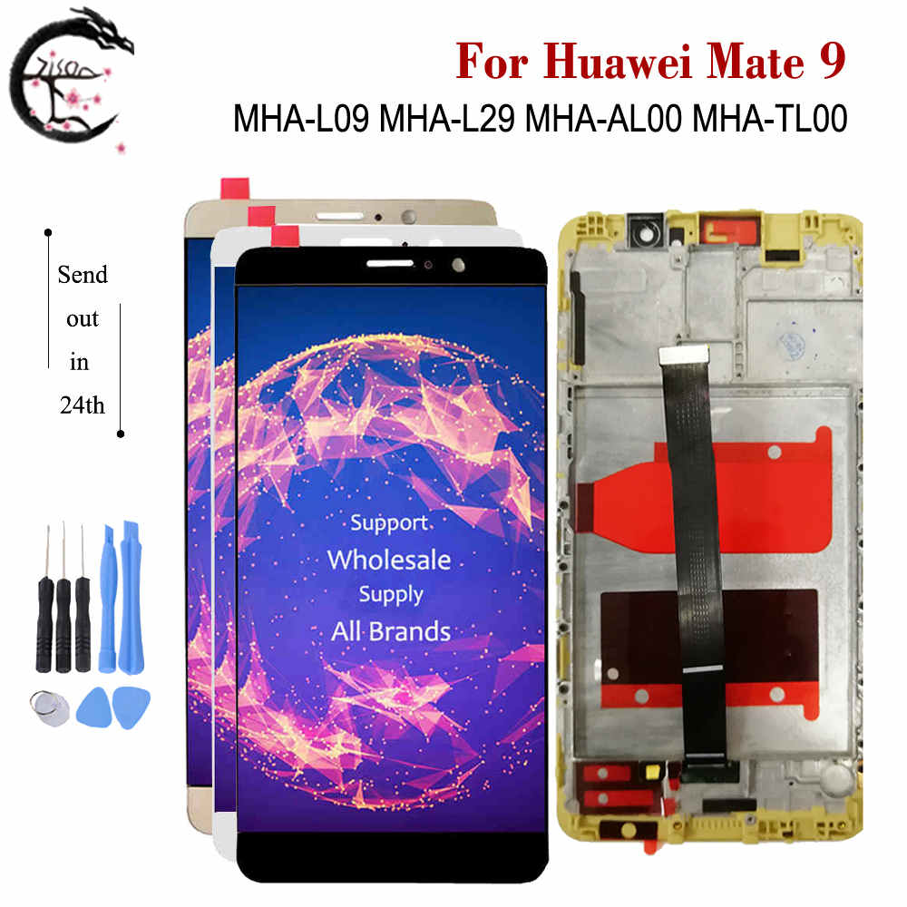 5.9 "LCD avec cadre pour Huawei Mate 9 MHA-L09 MHA-L29 AL00 TL00 LCD écran tactile capteur numériseur assemblée Mate9 affichage