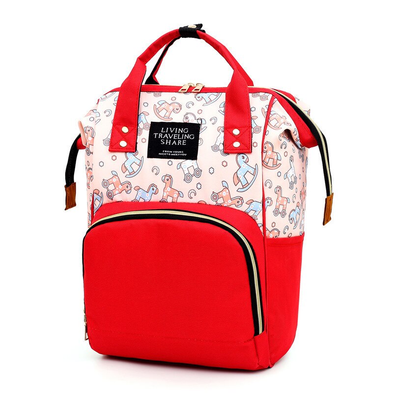 Luiertas Stijl Koreaanse Stijl Multi-Functionele Grote-Volume Rugzak Tas Verpleging Aanstaande Mother 'S Tas: 3390 Red