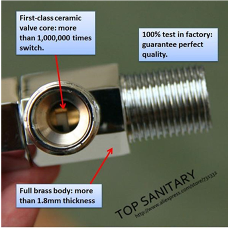 Full Brass Angle Valve G1/2 Male Hexagon Handle Angle Valve Bathroom Faucet Accessories