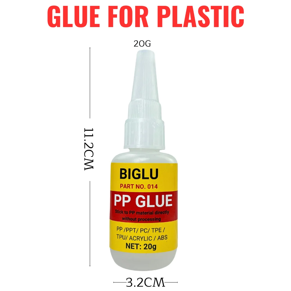 Pp limstift til de fleste plastmaterialer uten bearbeiding pp/ppt/pc/tpe/tpu/abs lim 20g