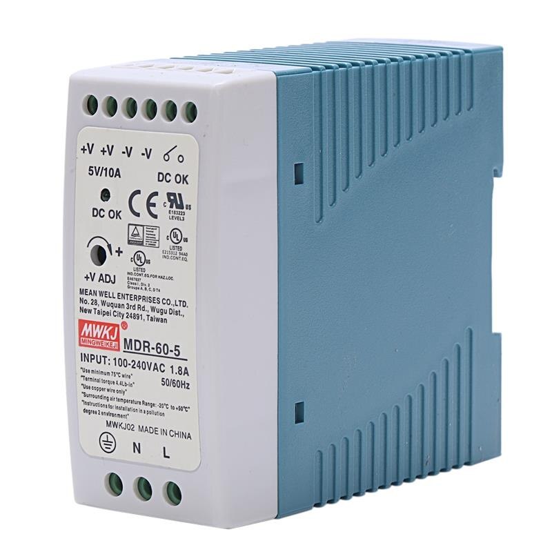 Dinrail voeding 24VDC uit 100-240VAC in 0.4A 10Watt