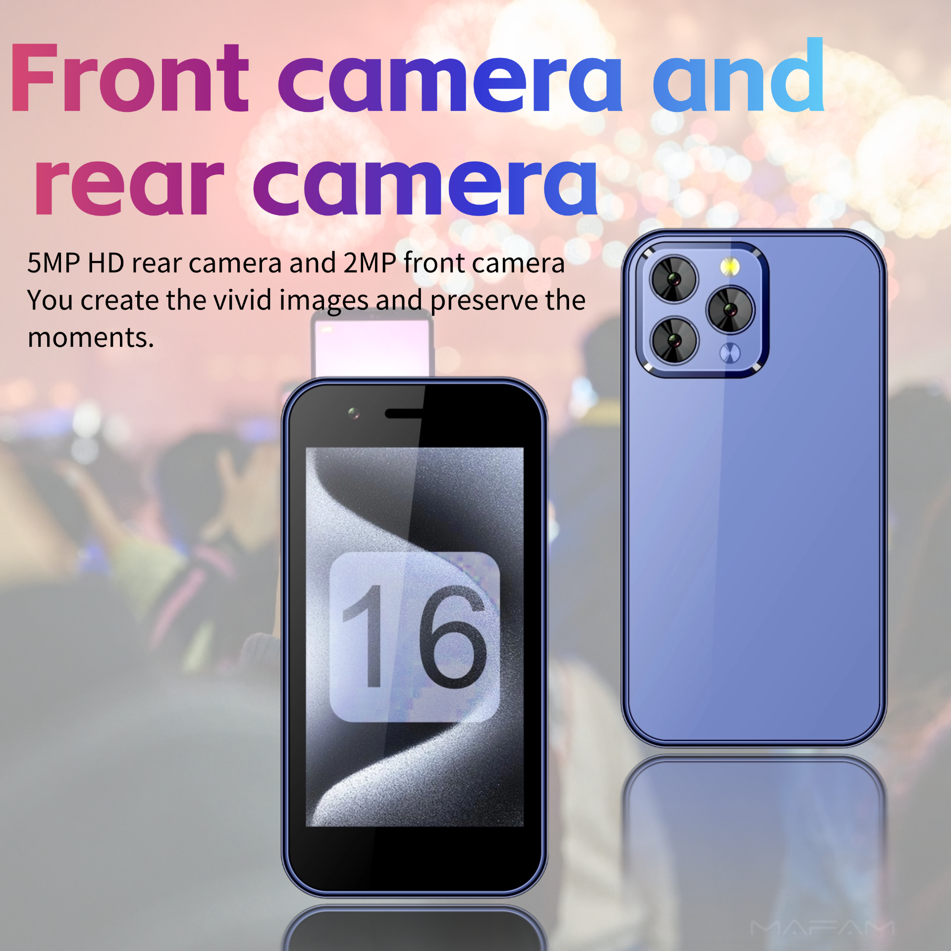 3G WCDMA Mini Smartphone für Kinder 3,0" Display Android 8.1 Play Store 16G Wifi Hotpot Dual SIM Standby Tragbares Mobiltelefon Günstig