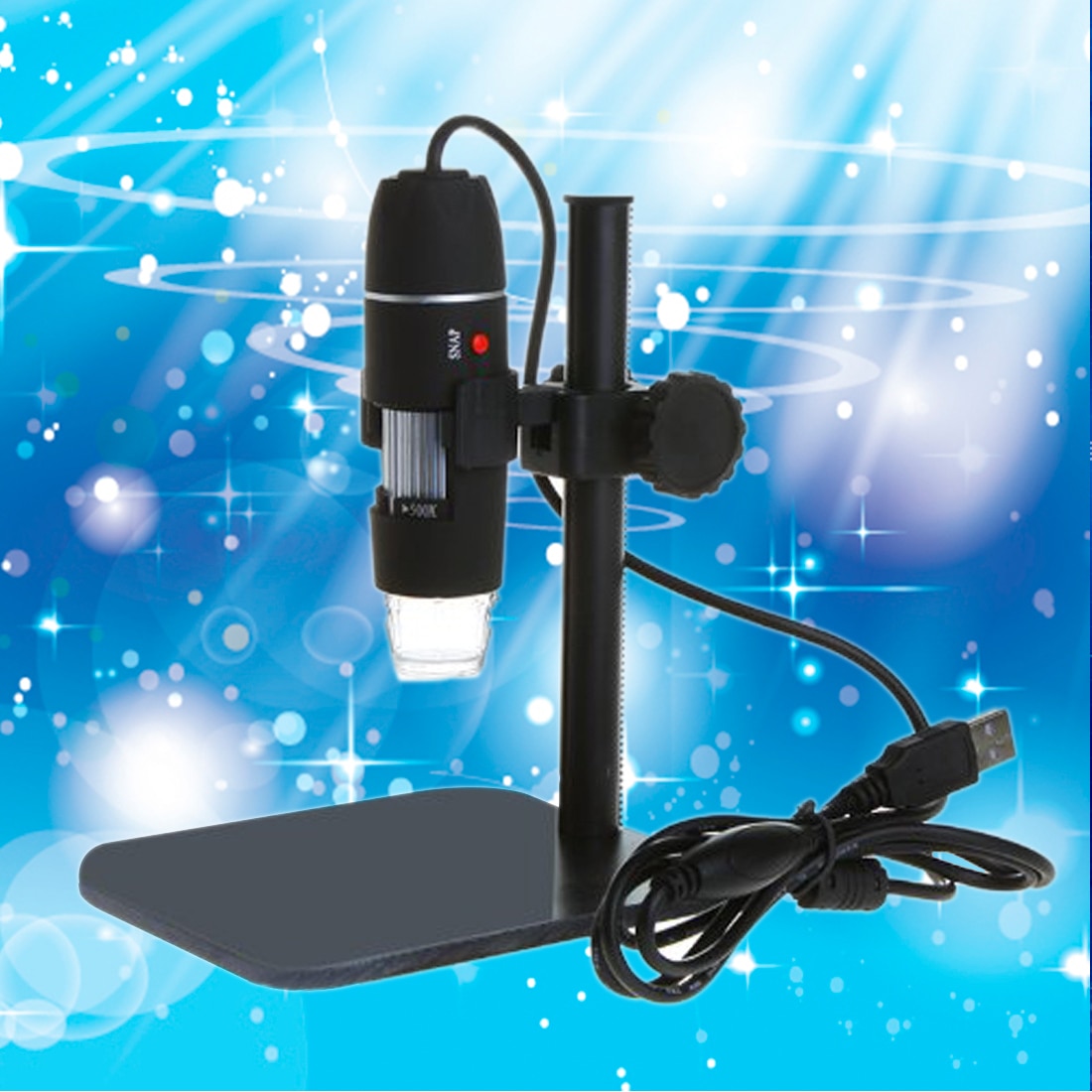 Elektronik 5MP USB 8 LED Digital Kamera Mikroskop Endoskop Lupe 50X ~ 500X Vergrößerung Messen