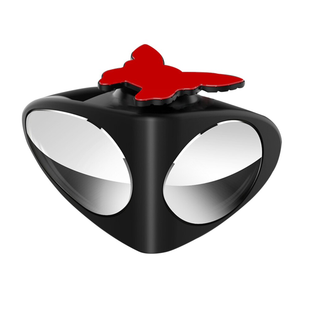 Vehicle Blind Spot Mirror Wide Angle Mirror 360 Rotation Adjustable Convex Rear View Left Side Mirror For Safe Parking(Black)