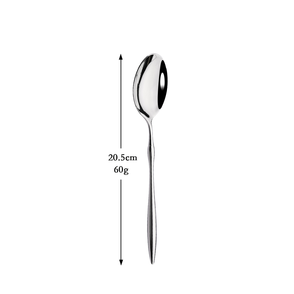 Plata 18/10 Acero inoxidable vajilla cubiertos juego de platería tenedor cuchillo cuchara vajilla cubiertos para restaurante . Exclusivo.: 1Pc Dinner Spoon