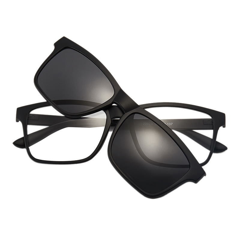 6 en 1, gafas de sol magnéticas ópticas polarizadas para hombres y mujeres, pinza magnética para gafas de sol, Marco y bolsa