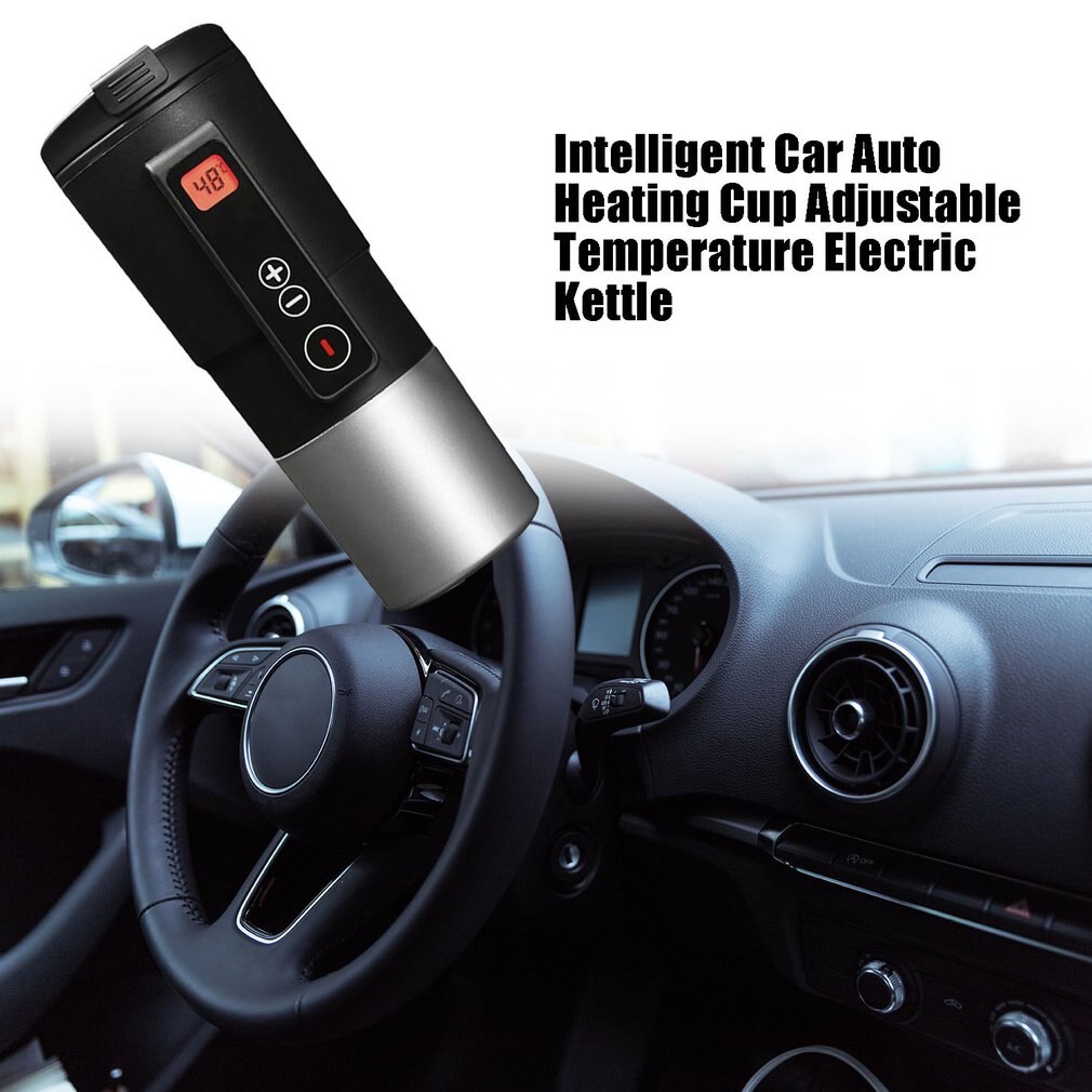 Intelligente Auto Thermosfles Auto Verwarming Cup Verstelbare Temperatuur Kokend Mok Digitale Display Ketel Voertuig Thermos