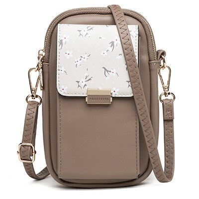 Mode Mini Vrouwen Schoudertassen Vrouwelijke Telefoon Portemonnee Messenger Bag Kleine Crossbody Tas: Bruin