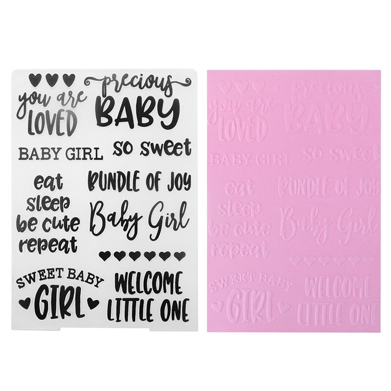 Plantillas de plástico con frases de palabras para niña, carpetas para manualidades en relieve para álbum de recortes DIY y tarjetas de papel, suministros de decoración