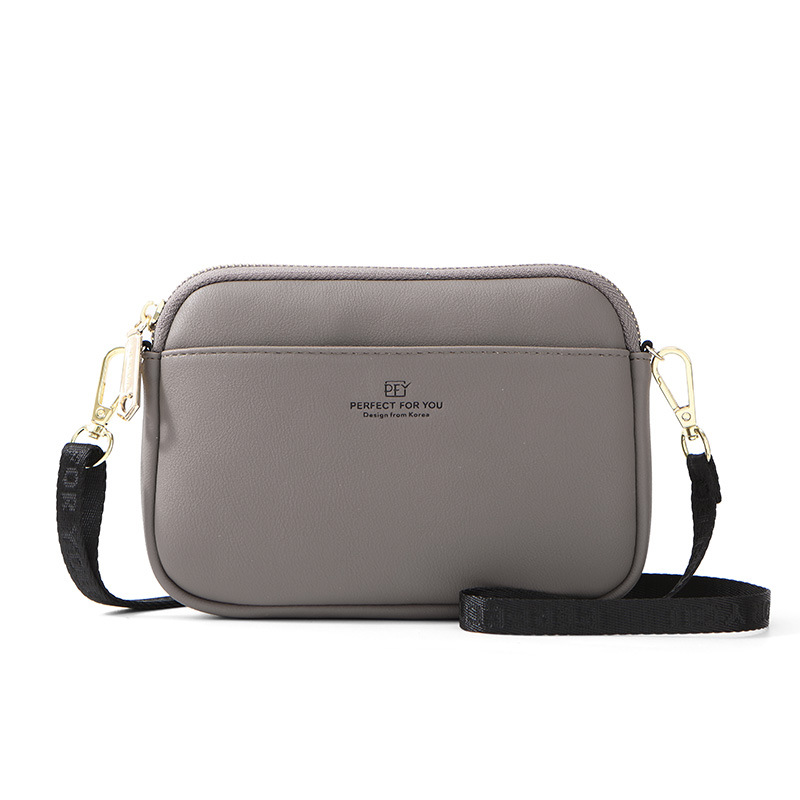 Frauen Leder Bote Taschen Frauen Handtasche Solide Dame Schulter Crossbody-tasche Geldbörse Brust Vielseitige Tasche Bolsa Feminina: grau