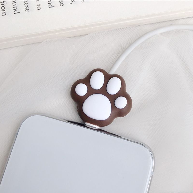 Cartoon Cable Protector Cute Charger Protector Cable Winder Organizer Data Line Protective Cover For: GRAY