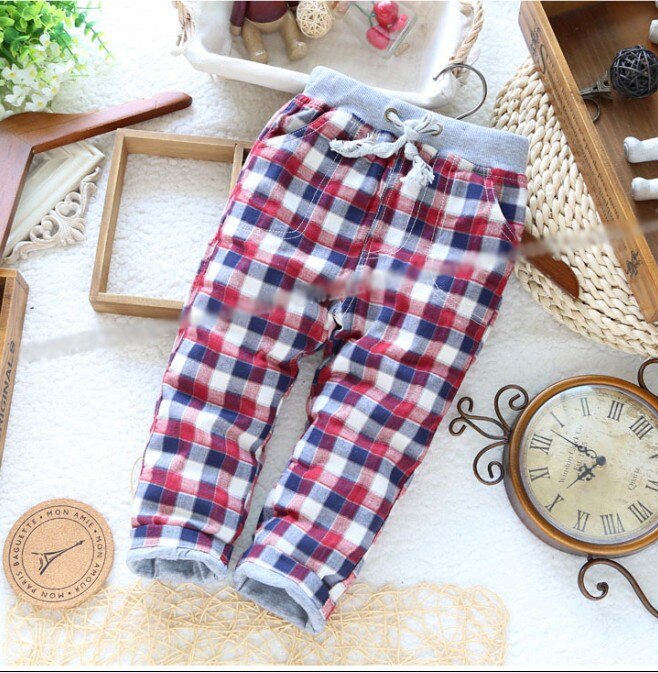 spring autumn boys casual skinny plaid pants ,children&#39;s long pencil pants with blue ,green, wine red,coffee color: wine red / 2T