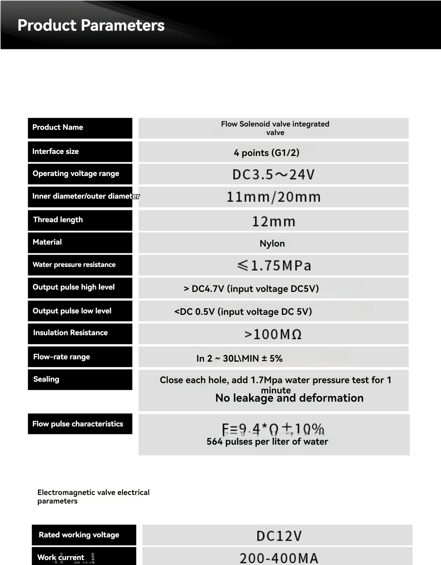 Water Flow Meter Sensor Indicator Counter with Solenoid Valve Automatic Billing System for Water Heaters Water Dispenser G1/2