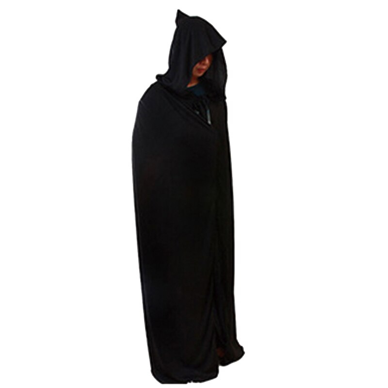 Zwarte Cape Met Capuchon – 120 Cm, Voor Halloween, Heksenkostuum, Masquerade, Volwassenen En Kinderen